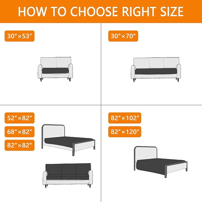 hyha Waterproof Dog Blanket, Soft Pet Bed Blankets, Waterproof Sofa Couch Cover for Dogs Washable, Reversible Pet Couch Covers for Sofa Furniture (52x82 Inch, Grey/Light Grey)