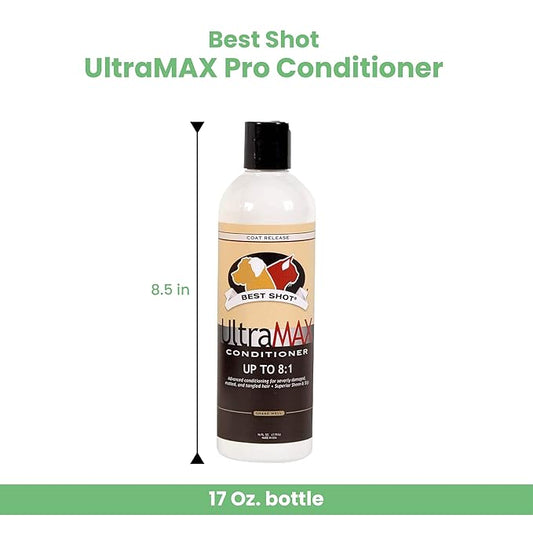 Best Shot UltraMAX Pro Conditioner, Detangling, and Hydrating Conditioner, Coat Release Technology, Sweet Pea Essence, 17 Oz.