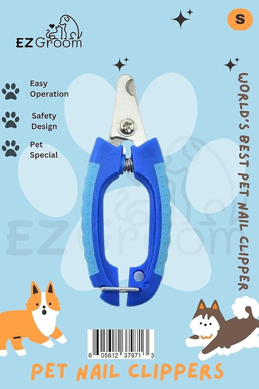 Dog & Cat Pets Nail Clippers and Trimmers - with Safety Gurad to Avoid Over Cutting, Professional Grooming Tool for Pets (Small, Blue)