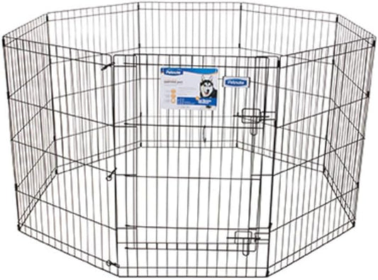 Petmate 36-Inch by 24-Inch 8 Panels Exercise Pen with Step Through Door, Black