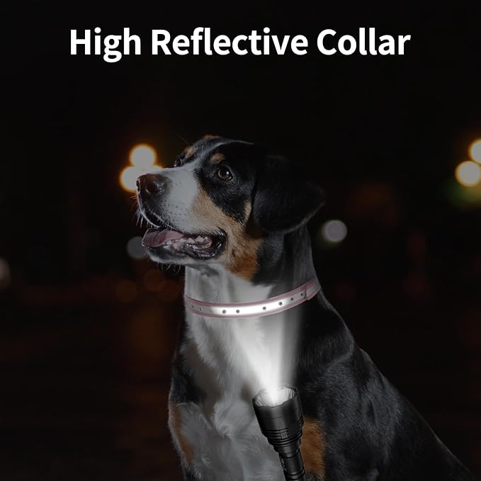 Shock Collar Replacement Collar Strap, Waterproof Odorless Reflective TPU Dog Collar, 3/4 Inch Adjustable Dog Collar with Metal Buckle - All Brands Pet Training Bark Shock Collars(Pink & Green)