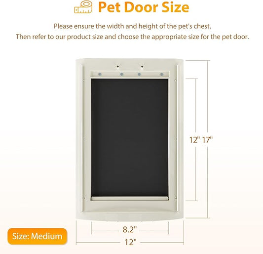 MESTYL Dog Door for Wall and Dog Play Pen Indoors, Heavy Duty Metal Puppy Playpen, Portable Dog Exercise Pen Temporary Pet Fence with Gate, 32" Height 8 Panels