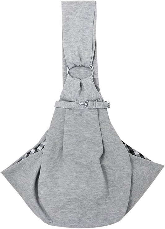 Surblue Pet Sling Carrier Bag with Hands-Free Reversible Belts, Safe Comfortable Adjustable Crossbody Shoulder Outdoor Travel Pet Tote Suitable for Small Dog Cat Puppy up to 12 lb (Grey)