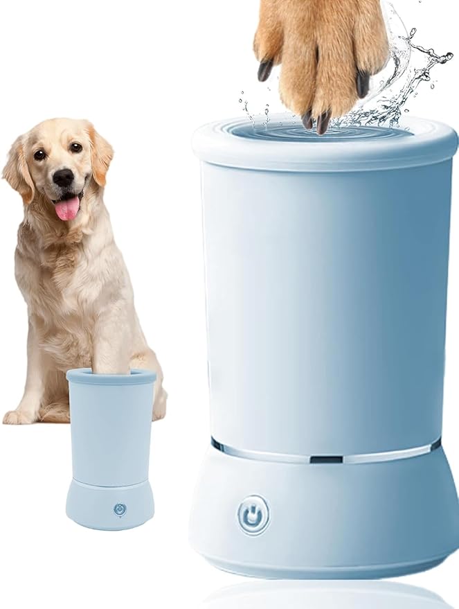 Automatic Dog Paw Cleaner for Dogs,Electric Dog Foot Paw Washer Cup and Massager,2 Speeds for Thorough Cleaning and USB Rechargeable,Pet Paw Feet Cleaner for Small Medium Dogs Cats(Blue)