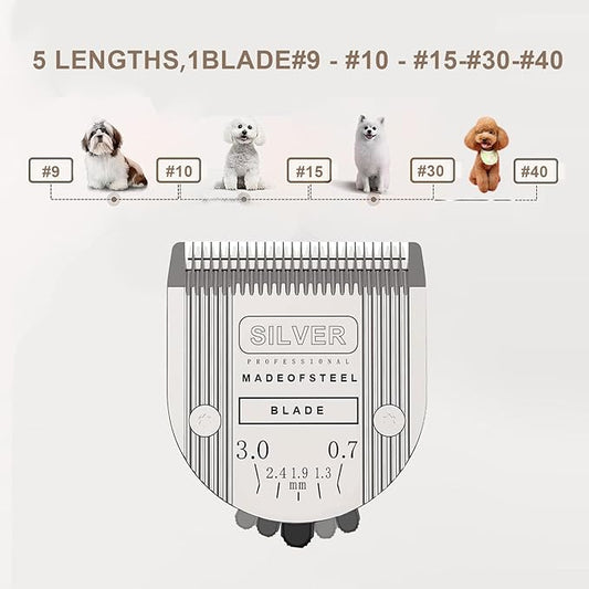 5 in 1 Replacement Blades Compatible with WAHL Bravura .Chromado,Creativa,Figura Dog Clippers for Dogs Grooming(2 Packs
