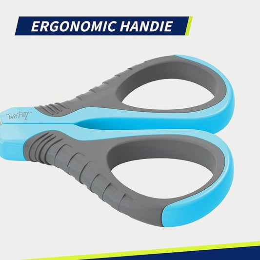 WePet Pet Nail Clippers U07.1, Professional Claw Trimmer, Bended Scissor Special for Cats, Kittens, Dogs, Puppies, Small Animals, Grey/Maya Blue