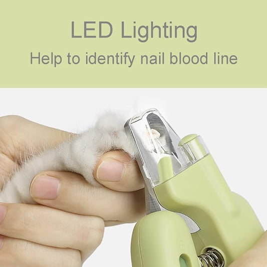 Cats Nail Clipper Trimmer with LED light Grooming Tools for Pets Wood's Lamp