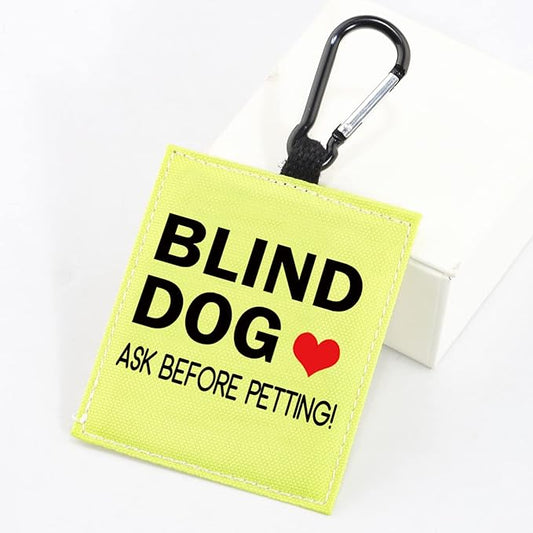 PWHAOO Blind Dog Ask Before Petting Alert Hang Tags for Dog Nervous Dog Hanging Dog Alert Patches Hanging Dog Tags (Blind Dog Alert)