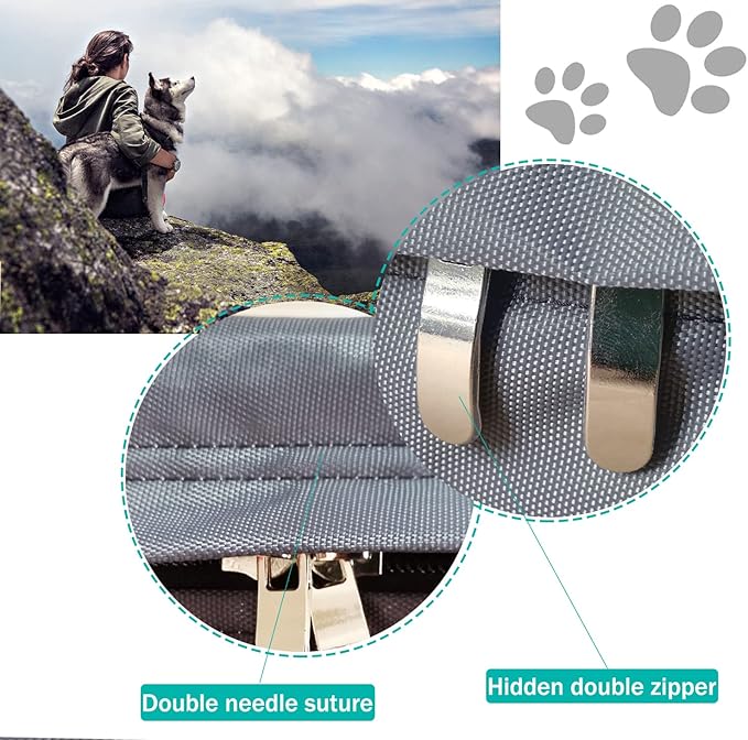 Dog Bed Cover 36Lx27Wx4H Inch.Waterproof Heavy Duty Durable Oxford Dog Bed Replacement Covers with Zipper.Washable Removable Pet Bed Mattress Protector Cover.Grey,Cover Only.