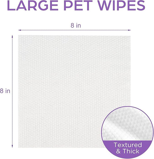 PrimePets Dog Wipes, 400 Count, 8" x 8" Pet Grooming Wipes for Dogs Cats Cleaning Deodorizing, Lavender Scented, Extra Thick Dog Paw Wipes for Sensitive Skin, Clean Ears, Eyes, Butt, Body & Teeth