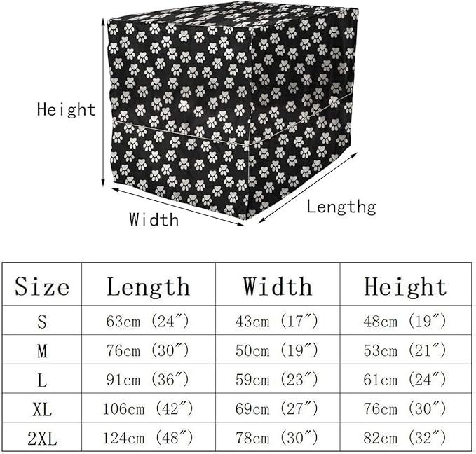 Morezi Dog Crate Cover for Wire Crates, Heavy Nylon Waterproof, Fits Most 30" inch Dog Crates, Easy to Put On, Take Off, and Adjust - Cover only - Black - Medium