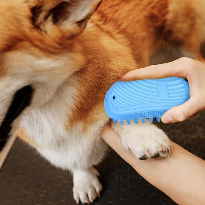 Silicone Dog Bath Brush Soft Tpe Dog Shampoo Scrubber for Bathing Grooming Gentle for Dogs Cats Non-slip Grip Removes Loose Hair Versatile for Massaging Washing