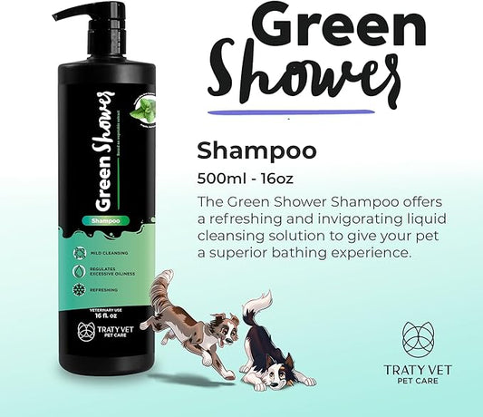 Green Shower Shampoo - Liquid - Oil-Free Solution - Mild Cleansing - Refreshing - Vegetable Extracts - Cruelty-Free (PETA Approved) - Fragrance-Free - Easy Rinse - 500ml/16Fl.oz