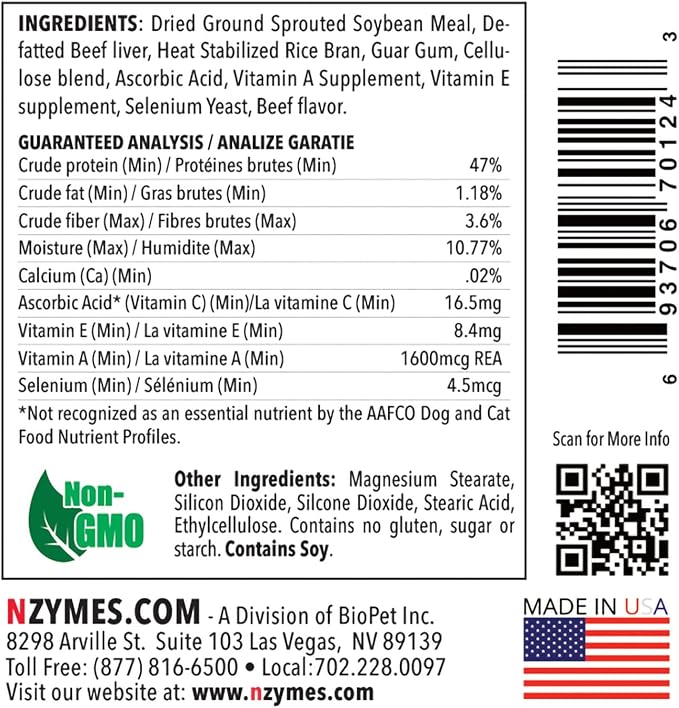 Nzymes® Antioxidant Tiny Treats - for Dogs Joints, HIPS, Paralysis, Skin, Coat, Hair Loss, Aging, Digestion, Seizures - Dog Treats for Small Dogs - 270 Treats - Made in The USA