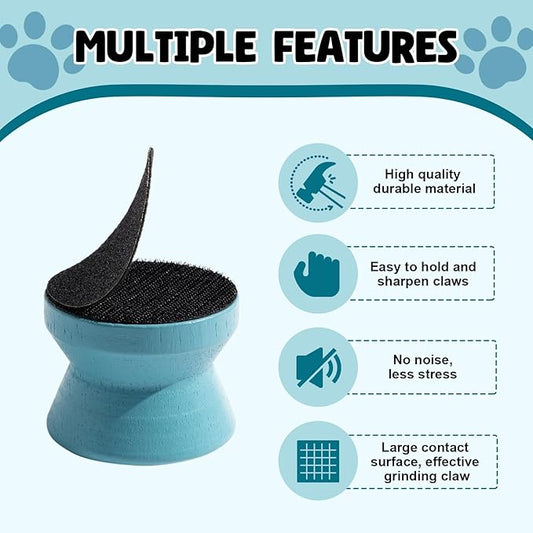 Dog Nail File with 4pcs Replaceable Sandpaper Portable Dog Nail Scratch Board Small Dog Nail File Wood Dog Nail Scratch Pad for Puppy