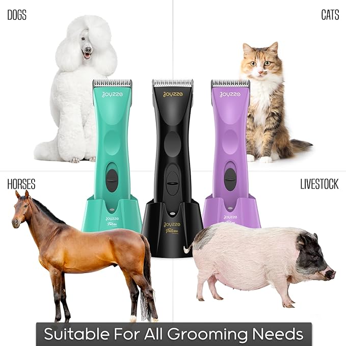 Falcon Cordless Clipper 2 Speed - Professional Grooming with Precision, Power, Low Noise, Dog Clippers for Grooming (Falcon Black)