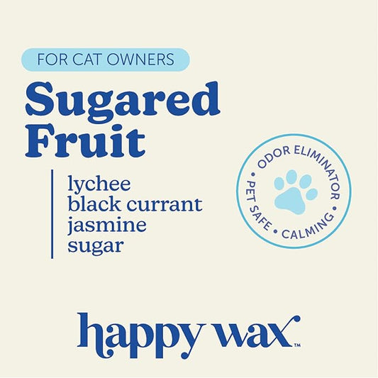 Happy Wax Pet Scents Mix Premium Scented, Non Toxic, Pet Safe, Odor Eliminating, Dye-Free Soy Wax Melts – 6 Total Oz: Lavender Fields for Dogs, Sugared Fruit for Cats and Teakwood Trails for Pets