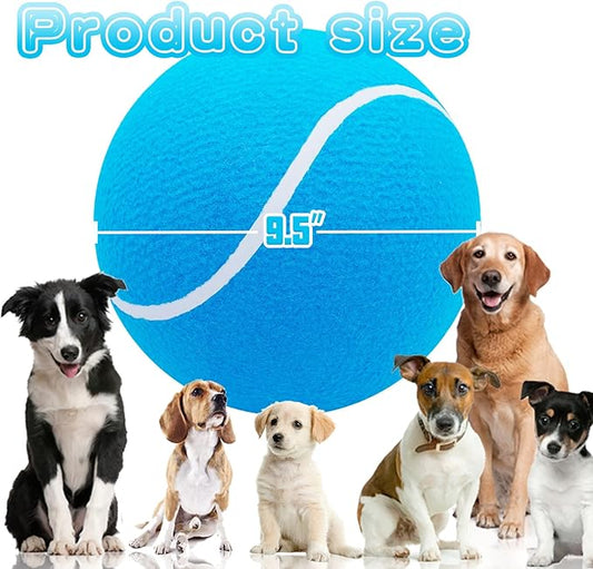 Large Dog Tennis Ball,9.5" Giant Doy Sport Ball Toy,Pet Birthday Gifts Interactive Dog Toys for Small Medium Large Dog (Sky Blue)