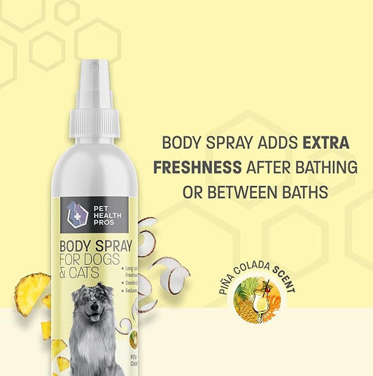 Pina Colada Scented Dog Deodorizing Spray for Dogs and Cats - Long Lasting Pet Cologne and Deodorizer - 8 oz