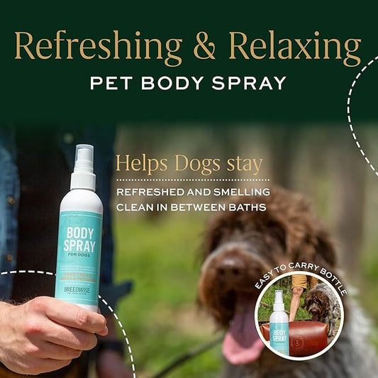 Dog Perfume Spray, Long-Lasting Dog Body Spray with Sweet Pea and Vanilla Infusion, Refreshing Mist, 8 fl oz