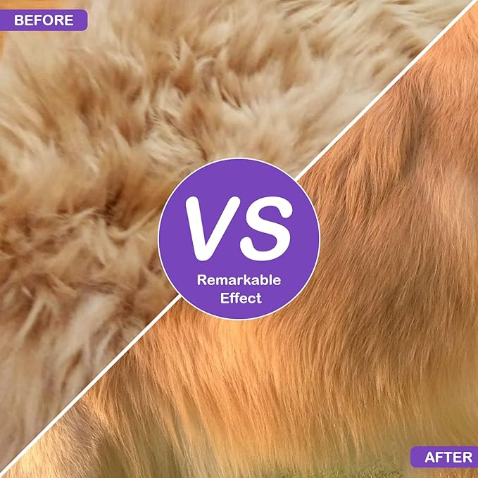 Pet Dematting Tool 2 Pack - Double Sided Undercoat Rake & Dematting Comb for Detangling Matted or Knotted Undercoat Hair, Great for Medium or Long-haired Dogs & Cats