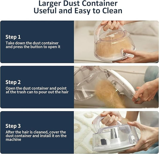 Pet Grooming Vacuum,Pet Grooming Kit & Vacuum Suction 99% Pet Hair,Dog Vacuum for Shedding Grooming,Pet Grooming Vacuum for Dogs&Cats,5 in-1 Pet Grooming Kit,Dog Hair Remover