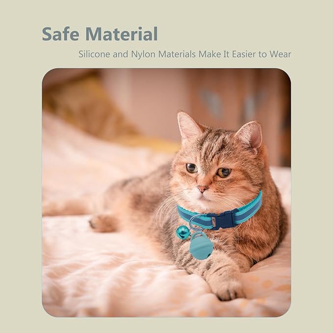 Silicone Bell Cat Tracker, Locator for Pets Only iOS, Location Tracking Collar for iOS, Works Worldwide with Any Collar, No Other Fees, Huthur Tag
