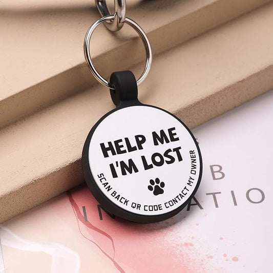 MYLUCKYTAG Silent Silicone QR Code Pet ID Tags Dog Tags - Pet Online Profile - Scan QR Receive Instant Pet Location Alert Email