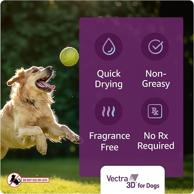 Vectra 3D for Dogs Flea, Tick & Mosquito Treatment & Prevention for Extra Small Dogs (5-10 lbs), 6 month supply