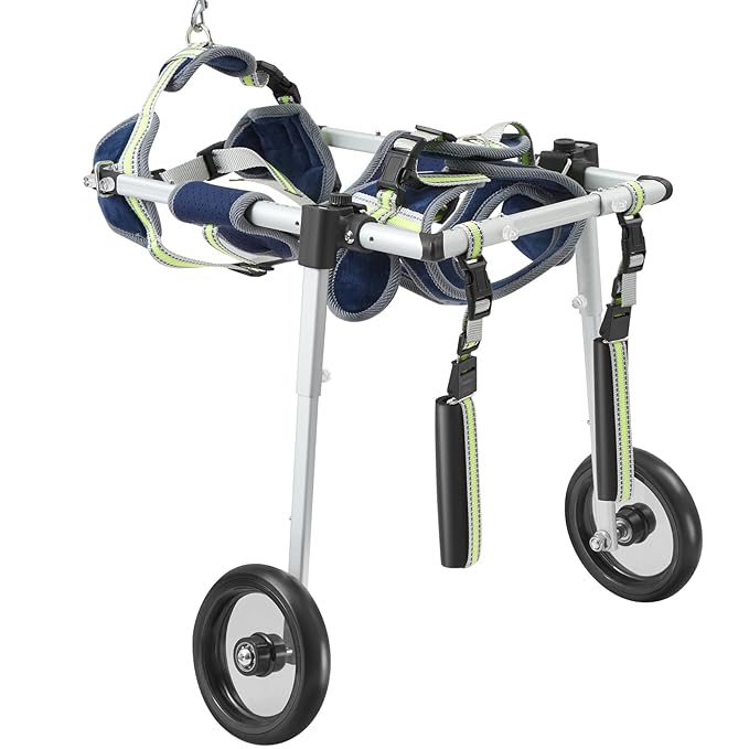 VEVOR 2 Wheels Dog Wheelchair for Back Legs, Pet Wheelchair Lightweight & Adjustable Assisting in Healing, Dog Cart/Wheelchair for Injured, Disabled, Paralysis, Hind Limb Weak Pet (X-Small)