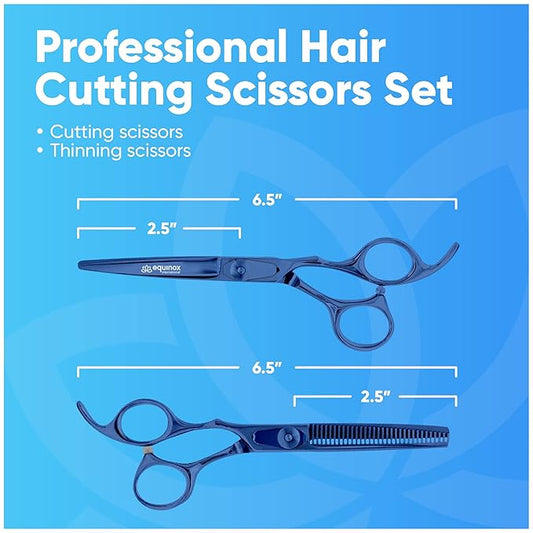 Equinox Professional Hair Scissors Set - Barber & Thinning Shears for Cutting & Grooming, Premium Japanese Stainless Steel Scissors