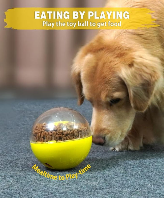 Interactive Dog Treat Toy, Mental Stimulation and Enrichment, Yellow