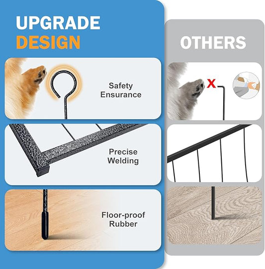 Dog Playpen 6 Panels 24'' Height Heavy Duty Dog Fence with Doors Outdoor Exercise Dog Fence for Large/Medium/Small Dogs Pets Playpen for RV, Camper, Yard