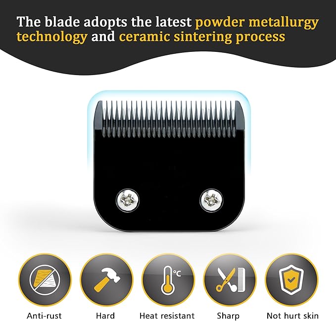 30 Detachable Dog Grooming Clipper Replacement Blades,Compatible with Andis Cut Length 1/50"(0.5mm),Compatible with Oster A5, Wahl KM Series Clippers, Made of Ceramic & Stainless Steel Blade
