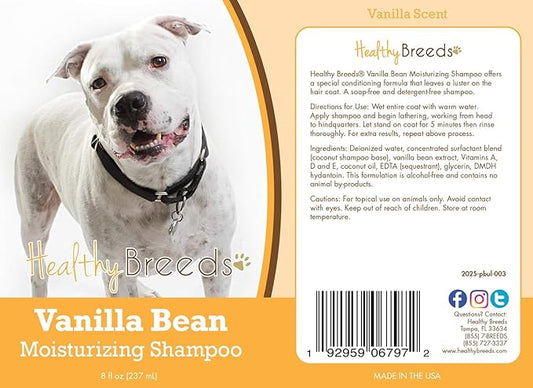 Healthy Breeds Pit Bull Vanilla Bean Moisturizing Shampoo + Conditioner - with Vitamins A, D, E + Coconut Oil - 8 oz