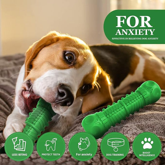 Dog Squeaky Toys for Aggressive Chewers, Durable Dog Chew Toys for Large Medium Breed Dog, Dog Toys, Tough Durable Dogs Toys with Natural Rubber (Green, for Larege Dogs)