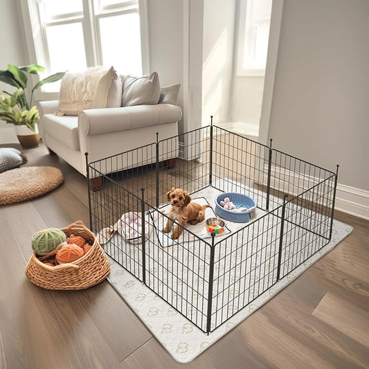 FXW MiniPaws Dog Playpen Designed for Puppies/Small Dogs & FXW Easy-Carry Straps, Fit 8-Panel of All Heights Dog Playpen