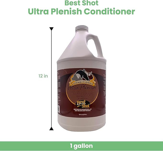 Best Shot Ultra Plenish Conditioner, Coat Release Technology, Ideal Pet Grooming Supplies, Moisturizing Conditioner for Dogs, Cats, and Horses, 1 Gallon