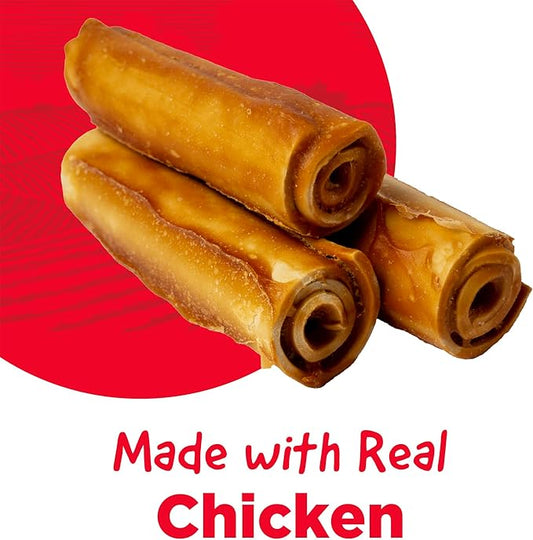 Rawhide Free Dog Chews, Made with Real Chicken, for Medium Sized Dogs, 3 Count