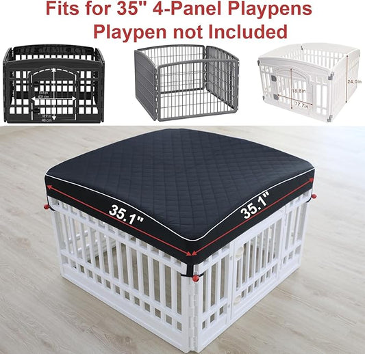 Dog Pen Cover Dog Playpen Cover for Pets,Provide Shade and Security for Indoor Outdoor Dog Pen,Pet Playpen Cover Fits 35 inch Playpen 4-Panels (Playpen Not Included!!!)