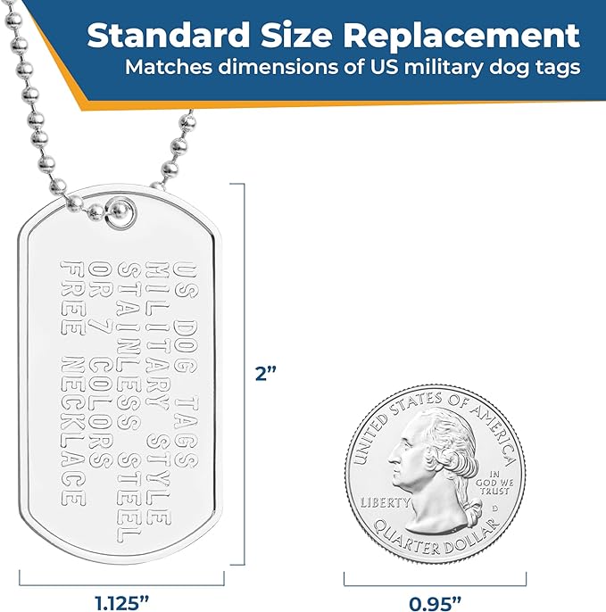 GoTags Pet ID Custom US Military Dog Tag Personalized ID Set. Complete with Chains and Silencers