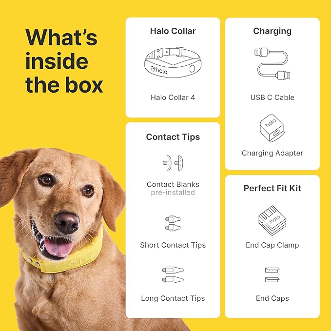 Halo Collar 4, All New GPS Wireless Dog Fence & Dog Training Collar with GPS Tracker, Subscription Required, Waterproof, One Size, Midnight