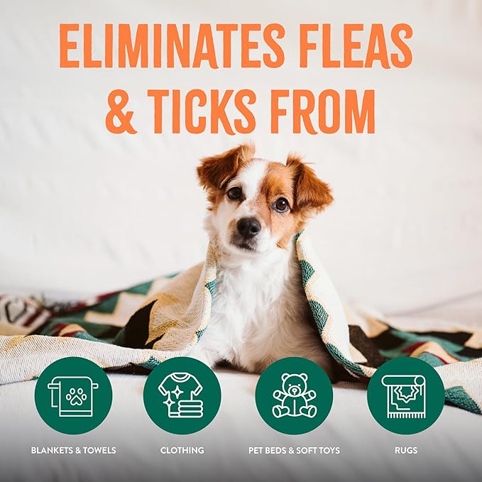 TropiClean Flea and Tick Laundry Additive, Laundry Detergent Booster, Safe for Dogs, Cats, & Home, Powerful Treatment Laundry Addition, 32oz