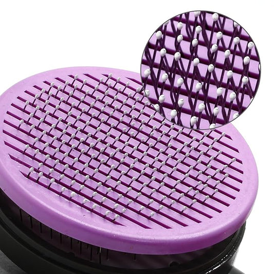 Self Cleaning Slicker Brush Pet Grooming Brush Tool Upgraded Cat Deshedding Brush Dog Shedding Brush Removes Loose Undercoat, Mats, Tangled Hair(Purple)