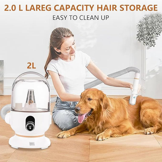 Pet Grooming Vacuum,Pet Grooming Kit & Vacuum Suction 99% Pet Hair,Dog Vacuum for Shedding Grooming,Pet Grooming Vacuum for Dogs&Cats,5 in-1 Pet Grooming Kit,Dog Hair Remover
