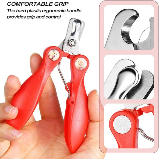 2 Pack Professional Dog Nail Trimmer, Safety Guard Pet Nail Clipper for Dogs, Sharp Pet Nail Trimmer with Nail File, Claw Care Tool for Small & Large Dogs Cats, Prevent Over Cutting