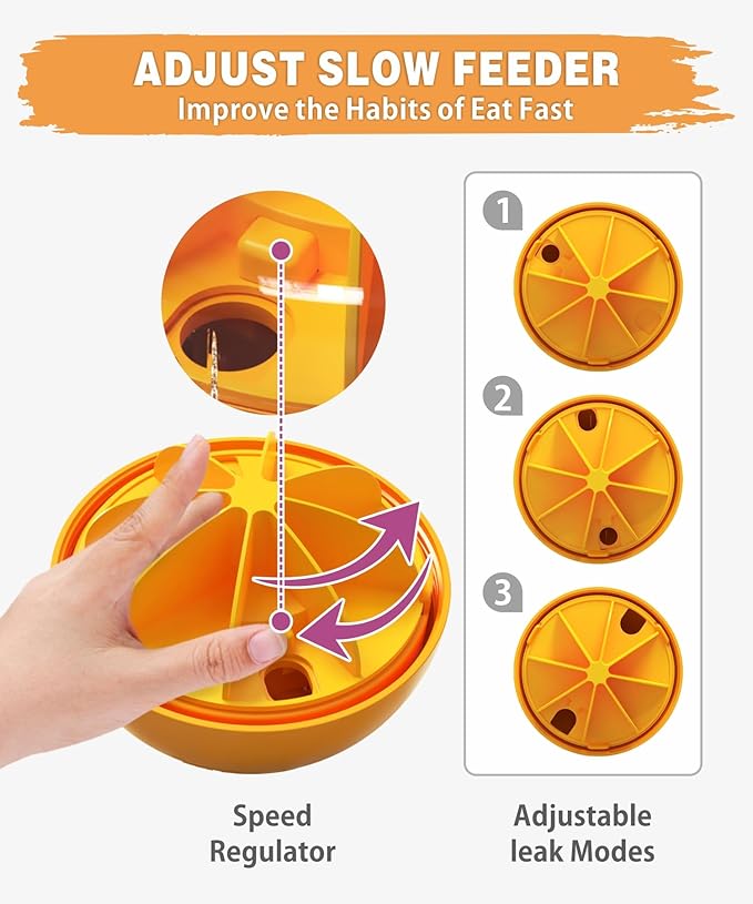Interactive Dog Treat Toy, Mental Stimulation and Enrichment, Orange