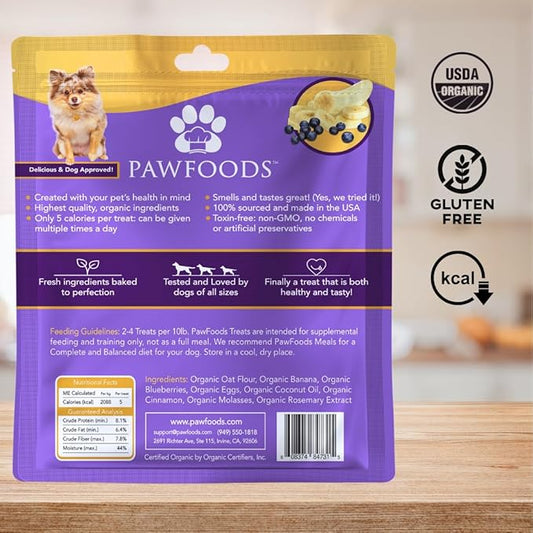 Treats Fruity Paws - Organic Dog Treats Healthy, Low Calorie Puppy Treats for Joint and Hip Support, Tasty Natural Treats for All Dogs, Only 5 Cal, Approx. 60 per Bag - 170g - Made in USA