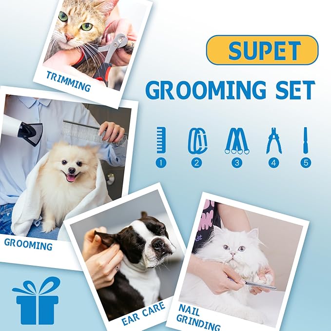 Supet Dog Grooming Hammock for Small Dogs Cat, Relaxation Pet Grooming Hammock Restraint for Nail Trimming (Coral Blue, S( Legs Spacing:7-10.2" / Max W:15-35LBS))