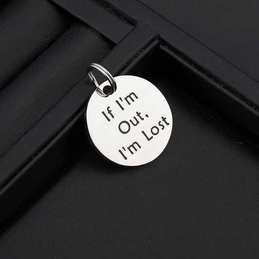 Gzrlyf Pet ID Tag Engraved If I’m Out I’m Lost Pet Tags for Dog Cat